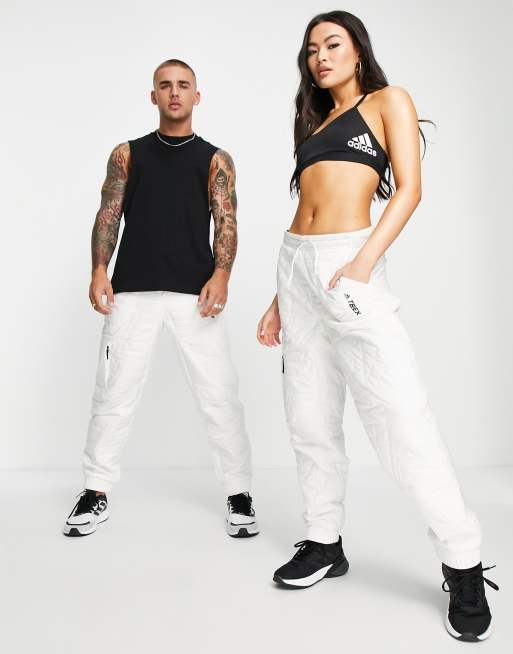 adidas Terrex unisex Prima padded sweatpants in white, 4 of 4