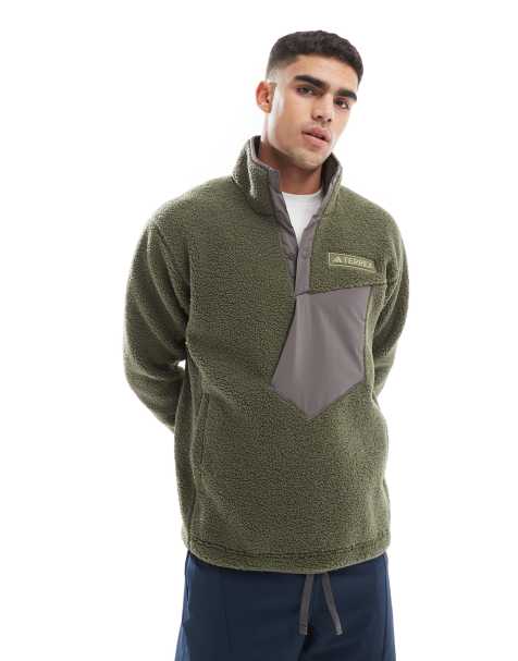 adidas Terrex unisex teddy fleece in khaki - view 1