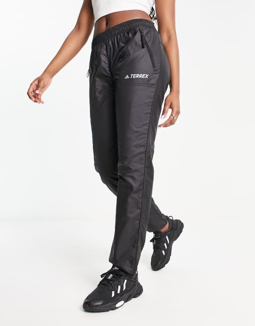 adidas Terrex wind woven joggers in black