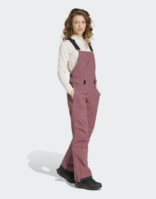 adidas - Terrex Xperior 2l - Geïsoleerde broek met borststuk in bordeauxrood / wit