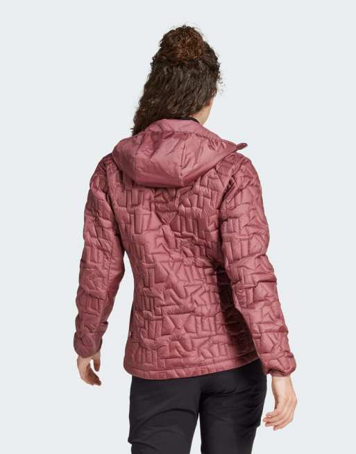 adidas - Terrex Xperior - Bordeaux jakke med hætte og primaloft-isolation i løstsiddende pasform, 3 af 4