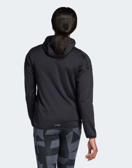 adidas Terrex – xperior climawarm+ wind – Leichte Fleece-Jacke in Schwarz mit Kapuze, 2 von 4