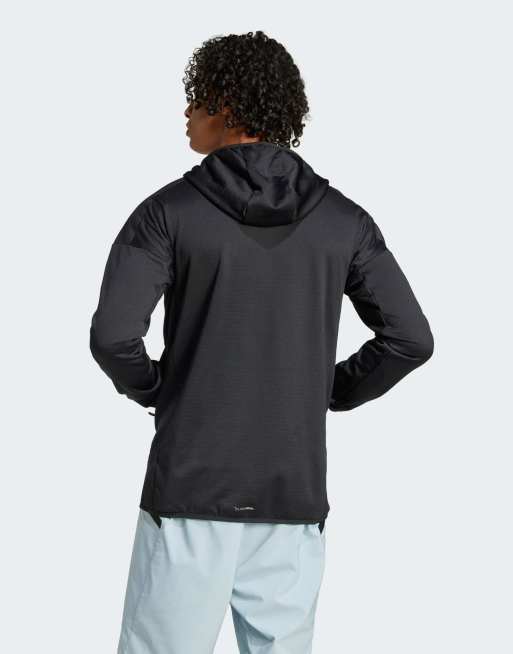 adidas Terrex – xperior climawarm+ wind – Leichte Fleece-Jacke in Schwarz mit Kapuze, 3 von 4