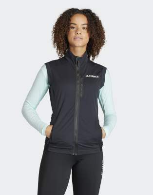 adidas Terrex xperior cross country ski soft shell vest in black