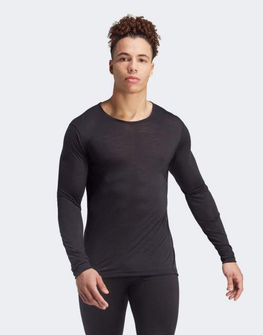 adidas – Terrex Xperior Merino 150 – Langärmliges Baselayer-Shirt in Schwarz