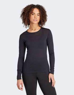 adidas - Terrex Xperior Merino 150 - Langärmliges Baselayer-T-Shirt in Schwarz