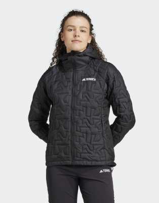 adidas - Terrex Xperior Primaloft - Isolierte Kapuzenjacke in Schwarz mit lockerer Füllung
