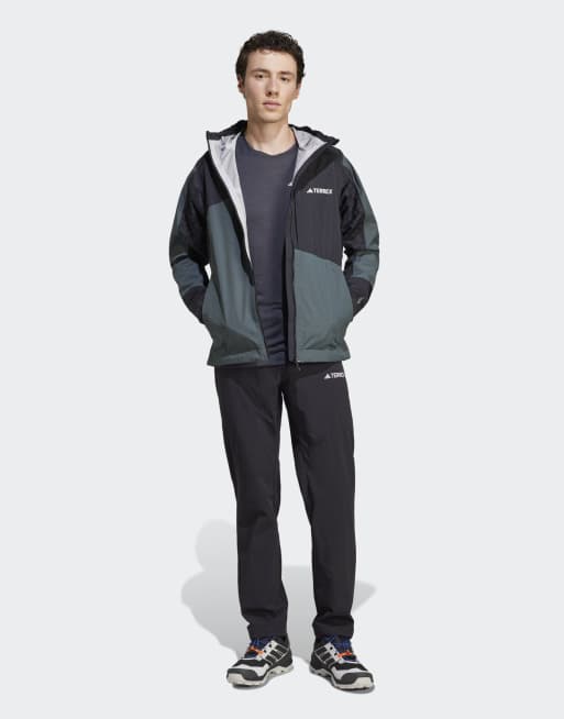 adidas - Terrex Xperior RAIN.RDY - Grøn og sort hybrid-regnjakke