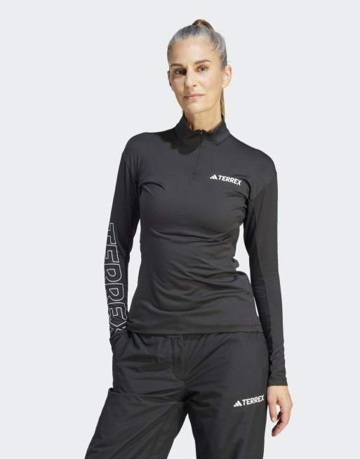 adidas – Terrex Xperior – Svart t-shirt med långa ärmar