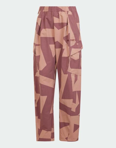 adidas Terrex xploric cargo pants printed in burgundy / warm clay / prelove