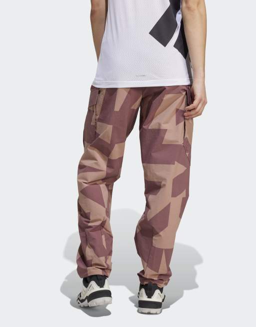 adidas Terrex Xploric cargo pants printed in burgundy / warm clay / preloved fig / preloved crimson, 4 of 5