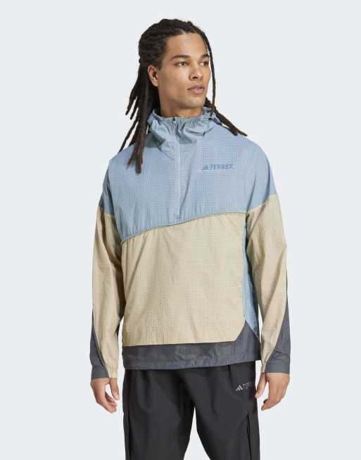 adidas – Terrex Xploric – Kurtka wiatrówka w kolorze szaroniebieskim/ piaskowym/ szarym