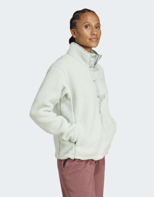 adidas - Terrex Xploric - Sweat à enfiler en polaire duveteuse - Vert lin
