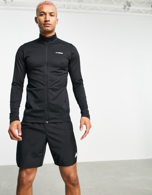 adidas Terrex zip-through fleece sweatshirt in black, 4 of 4