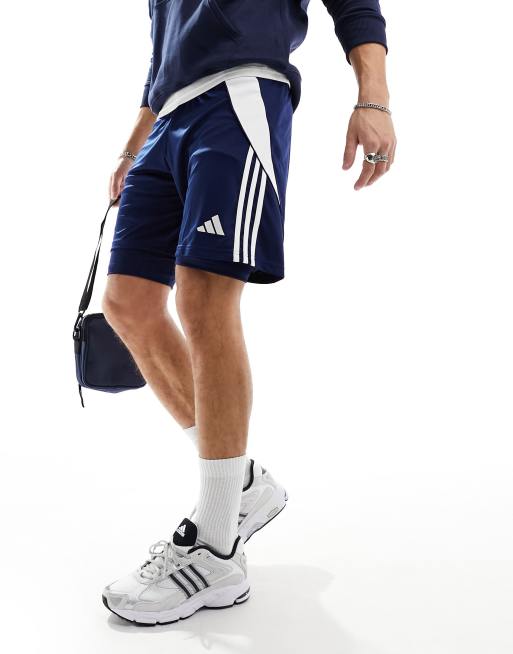 adidas Tiro 24 Trainings Shorts in Blau mit 2 in 1 Design