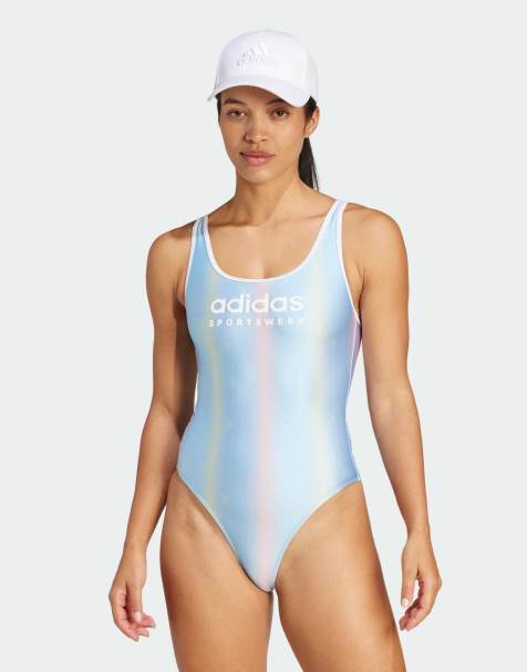adidas - Tiro - Badpak met U-achterkant in gloed blauw/wit - view 1