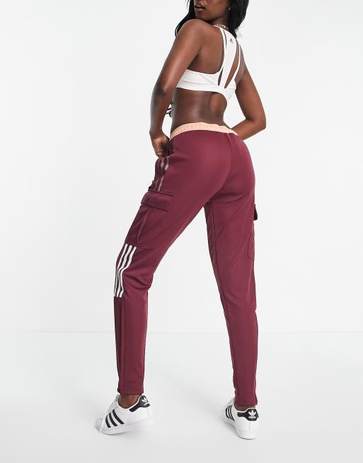 Burgundy adidas shop track pants