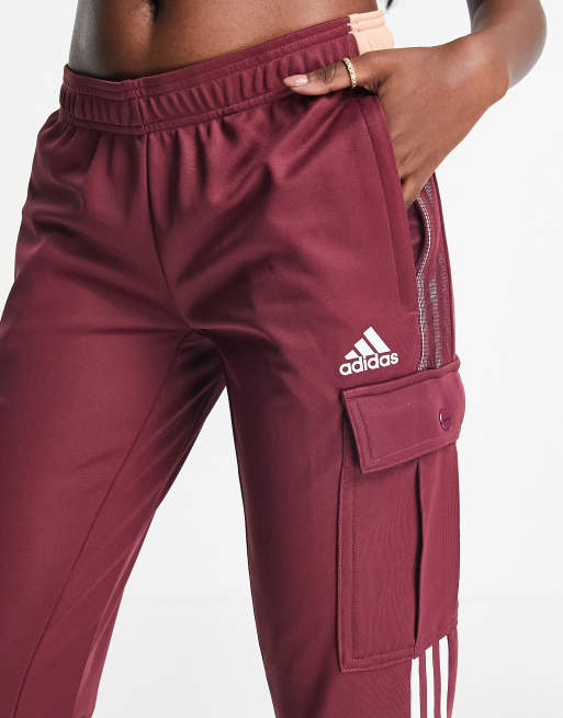 adidas Tiro cargo tracksuit bottoms in burgundy | ASOS
