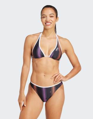 adidas - Tiro - Neckholder-Bikini in Schwarz/Weiß