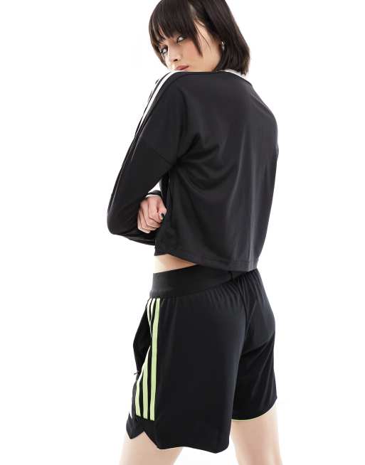 adidas Sportswear 3 stripe tracksuit in black