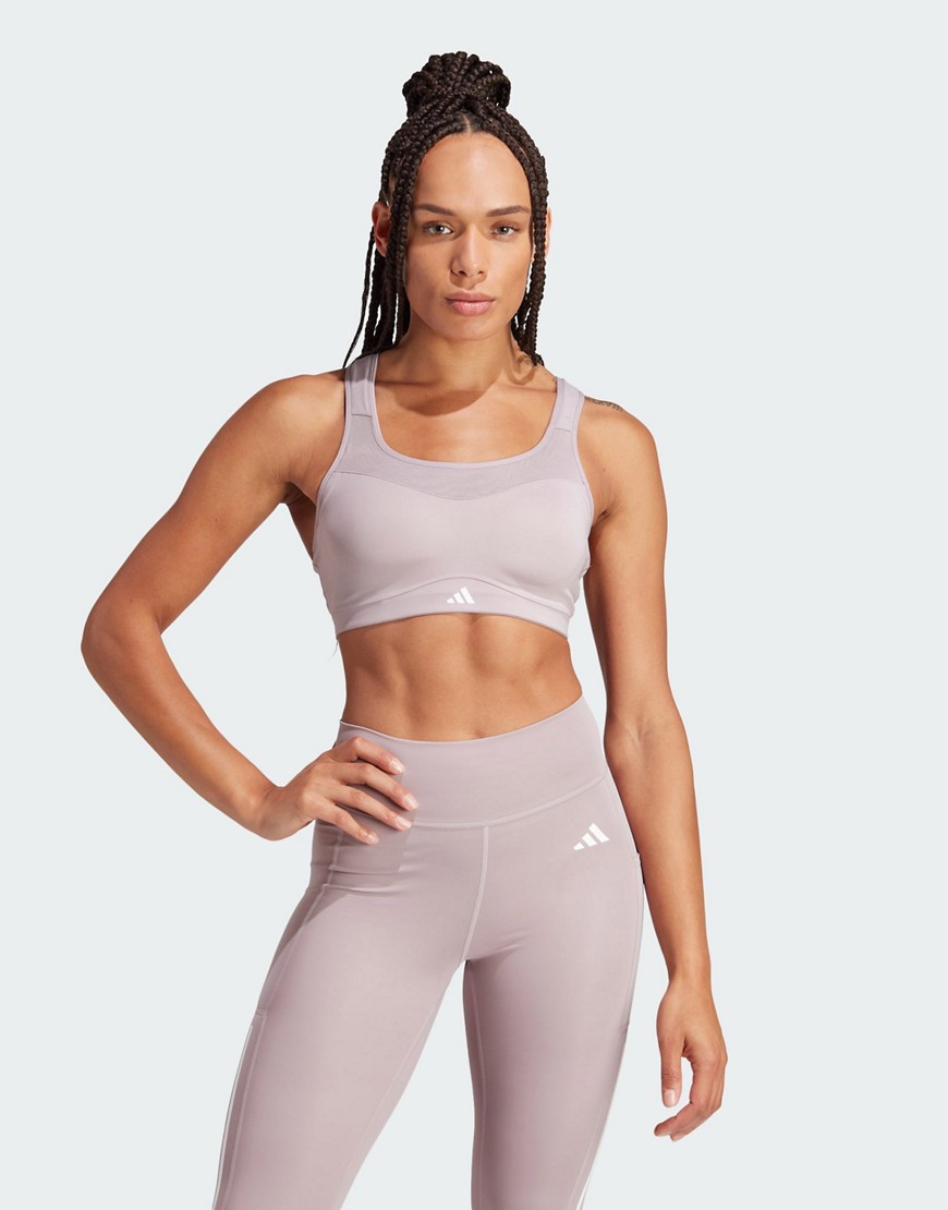 adidas TLRD Impact Training high-Support Bra in purple