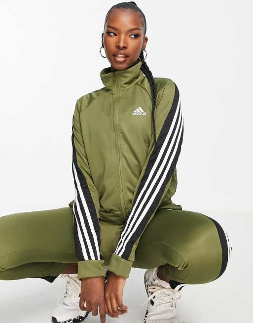 Adidas olive shop green tracksuit womens