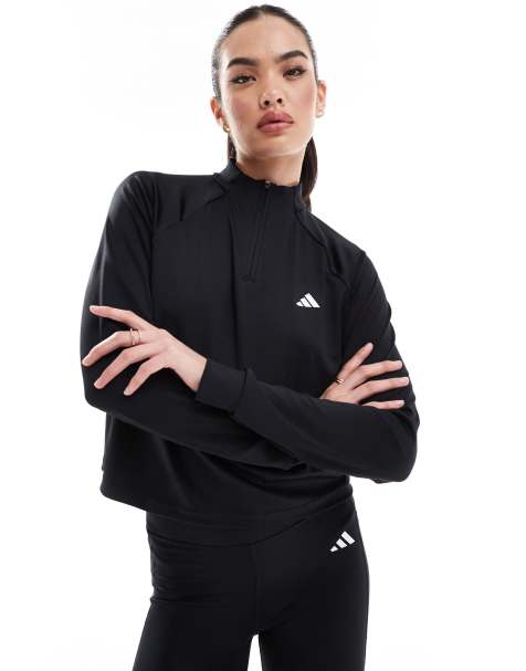 adidas Train Essentials 1/4-Zip in black - view 1