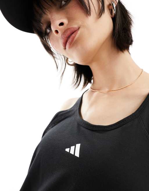adidas Train Essentials Racerback tank top in black, 3 of 4