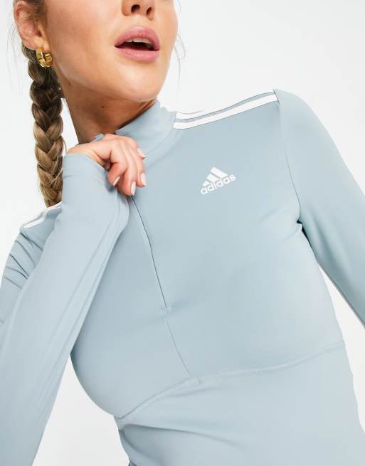 Grey adidas long deals sleeve top womens