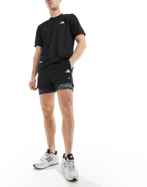 adidas Training 2 in 1 short black marble