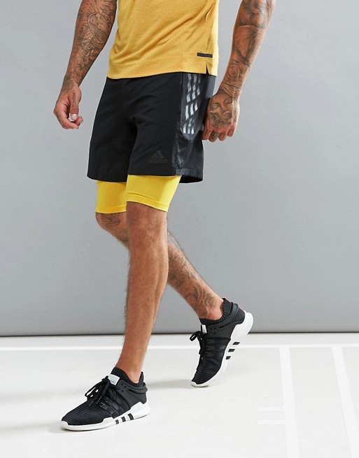 Adidas Training 2-in-1 shorts in black cd2234 | ASOS