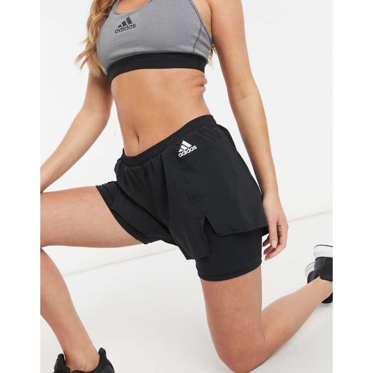 Adidas 2 in 1 shorts sales women's