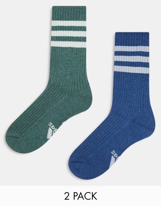 adidas Training – 2er-Pack Knöchelsocken in verschiedenen Farben mit den 3 Streifen 