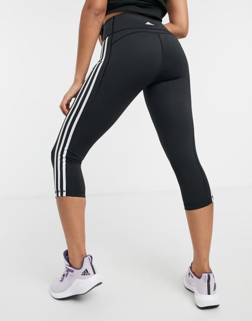 Adidas Climalite 3-Stripe Full Length Tights - CW5146 - Black