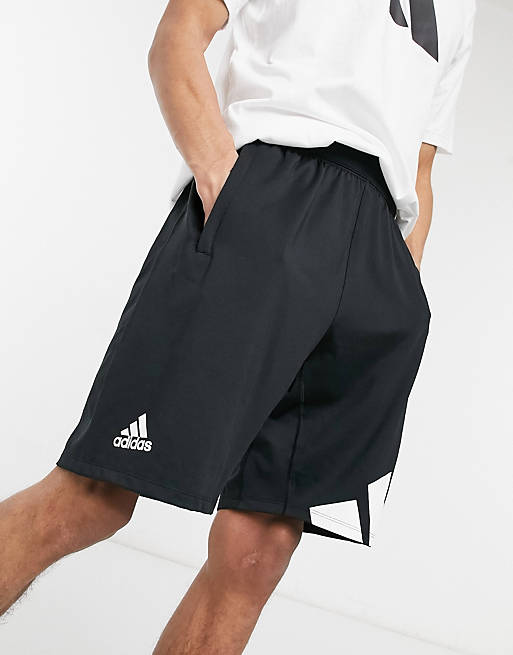 Shorts adidas Training 3 bar logo shorts in black 