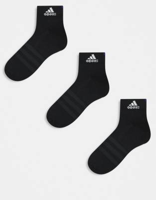 adidas Training 3 pack ankle socks in black