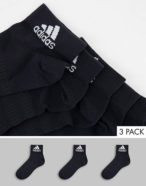 adidas Training 3 pack ankle socks in black