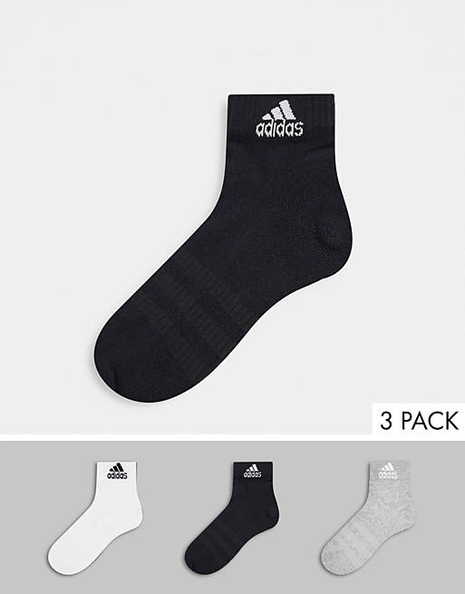adidas Training 3 pack ankle socks in multi