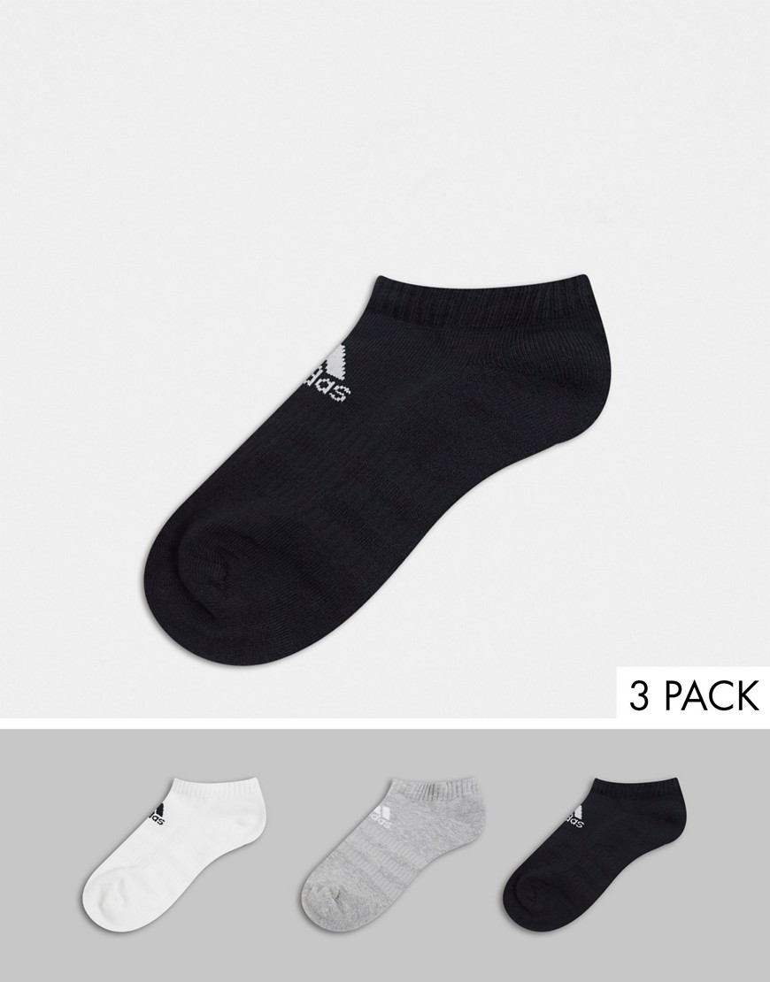 Adidas Performance - Adidas training 3 pack ankle socks in multi