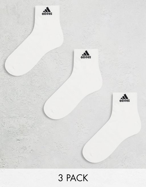 adidas Training 3 pack ankle socks in white