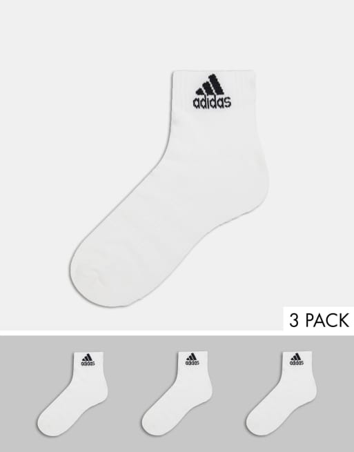 adidas Training 3 pack ankle socks in white