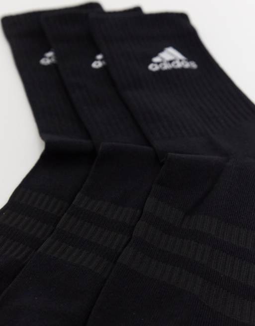 adidas Training 3 pack crew socks in black, 2 of 4