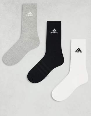 adidas performance Training 3 pack crew socks in multi