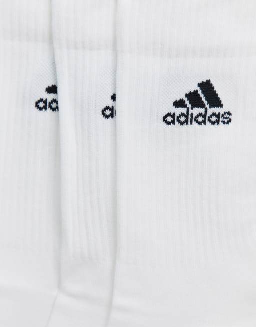 adidas Training 3 pack crew socks in white