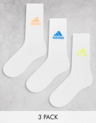 adidas Training 3 pack cushioned crew socks in multi