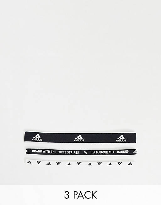 adidas Training 3 pack mixed logo headband in multi | ASOS