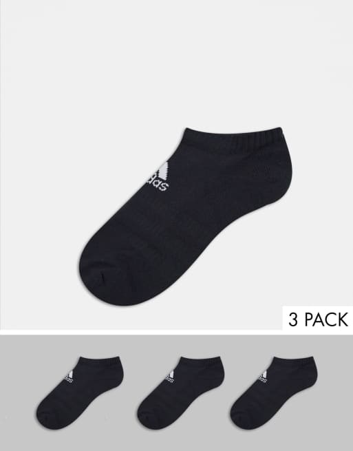 adidas Training 3 pack trainer socks in black