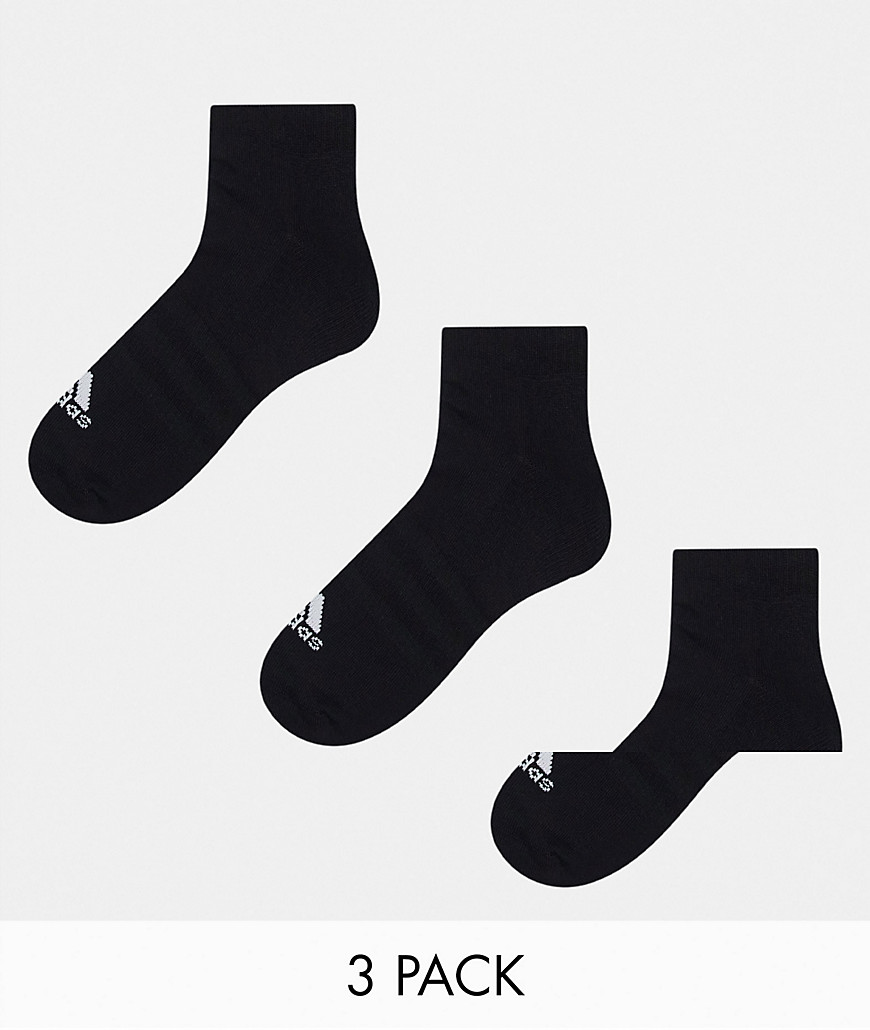 adidas Training 3 pack trainer socks in black