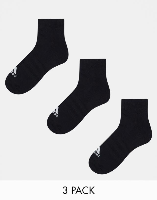 adidas performance - adidas Training 3 pack trainer socks in black