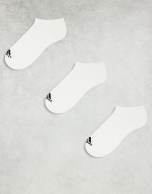 adidas Training 3 pack trainer socks in white